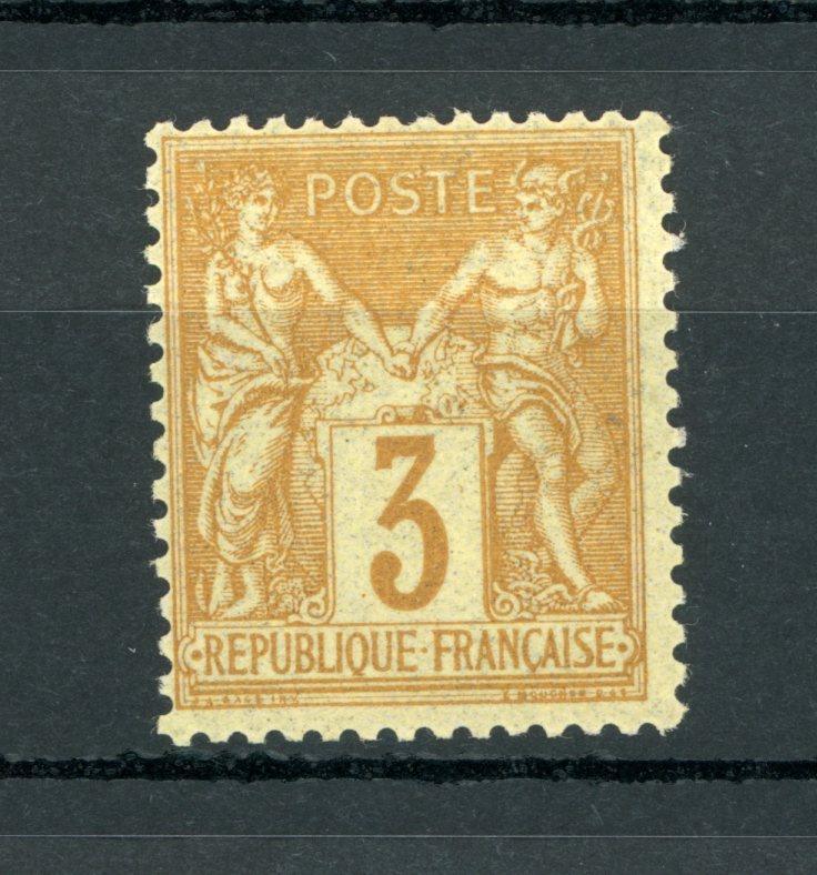 France 1878 - 3cts bistre jaune - Yvert n°86 - Timbres-Et-Passion