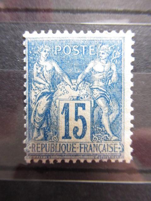 France 1878 - Sage type II, 15cts bleu - Yvert n°90 - Timbres-Et-Passion