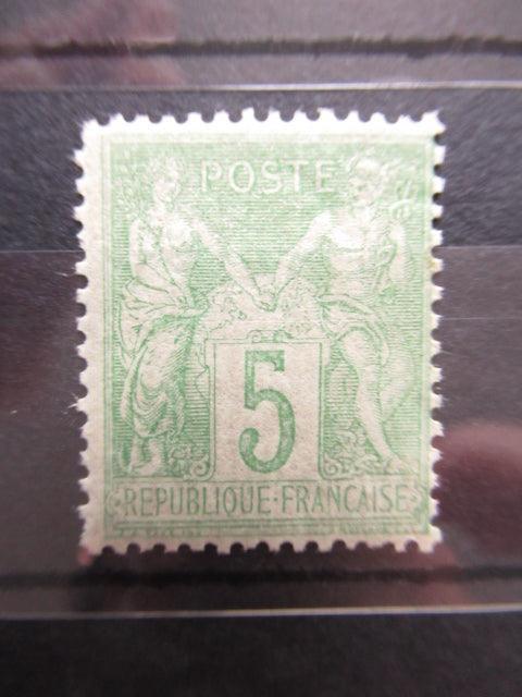 France 1898 - Sage type I, 5cts vert-jaune - Yvert n°102 - Timbres-Et-Passion