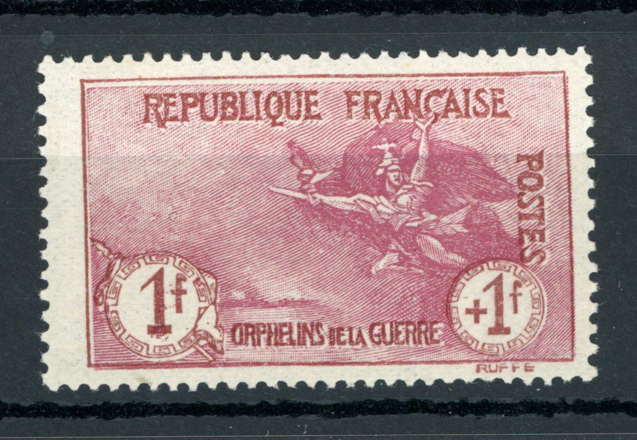 France 1917/1918 - Signé Claves, superbe Orphelins 1Fr+1Fr carmin - Yvert n°154 - Timbres-Et-Passion