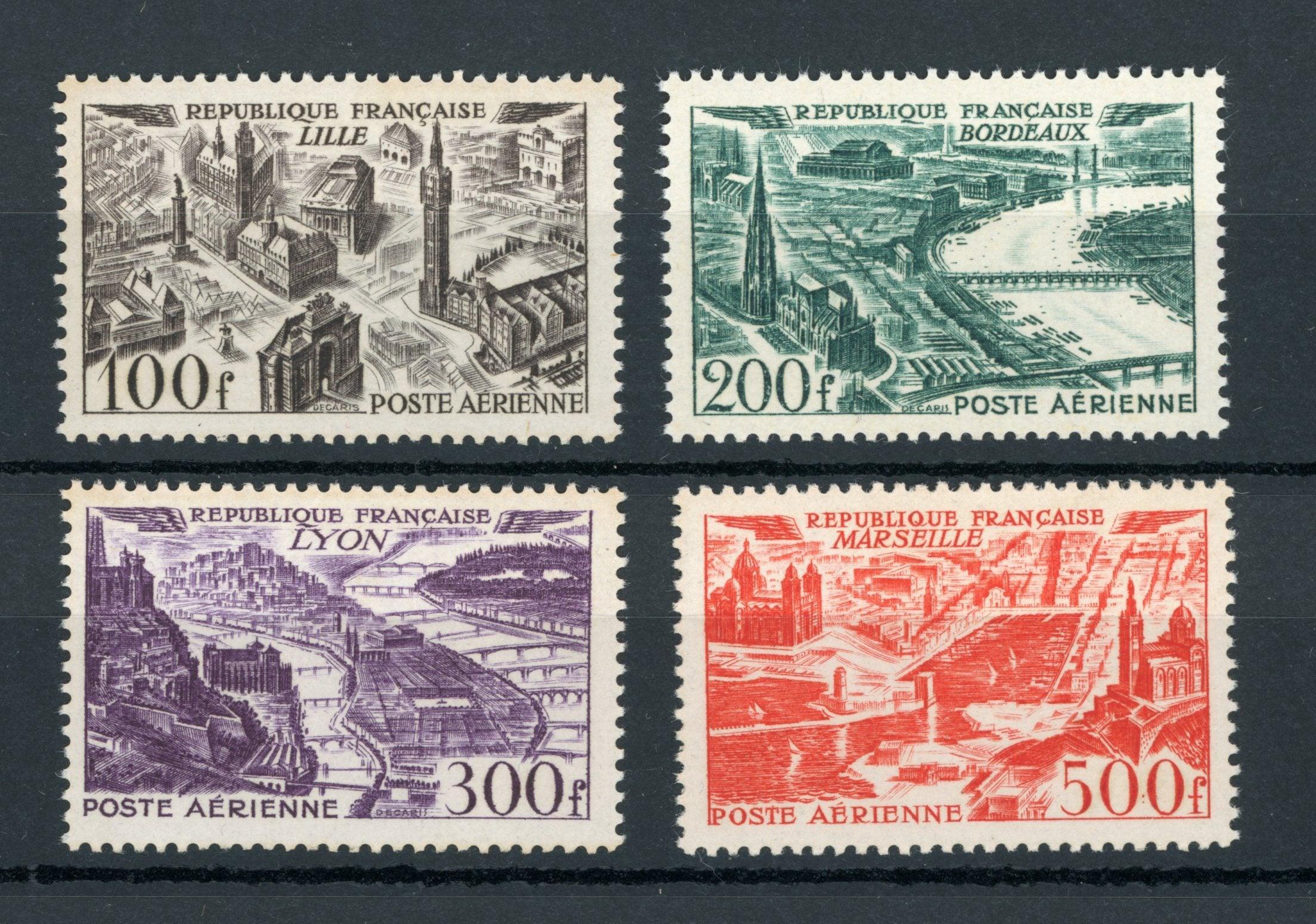 France 1949 - Qualité Luxe, poste aérienne, série complète - Yvert PA n°24/27 - Timbres-Et-Passion