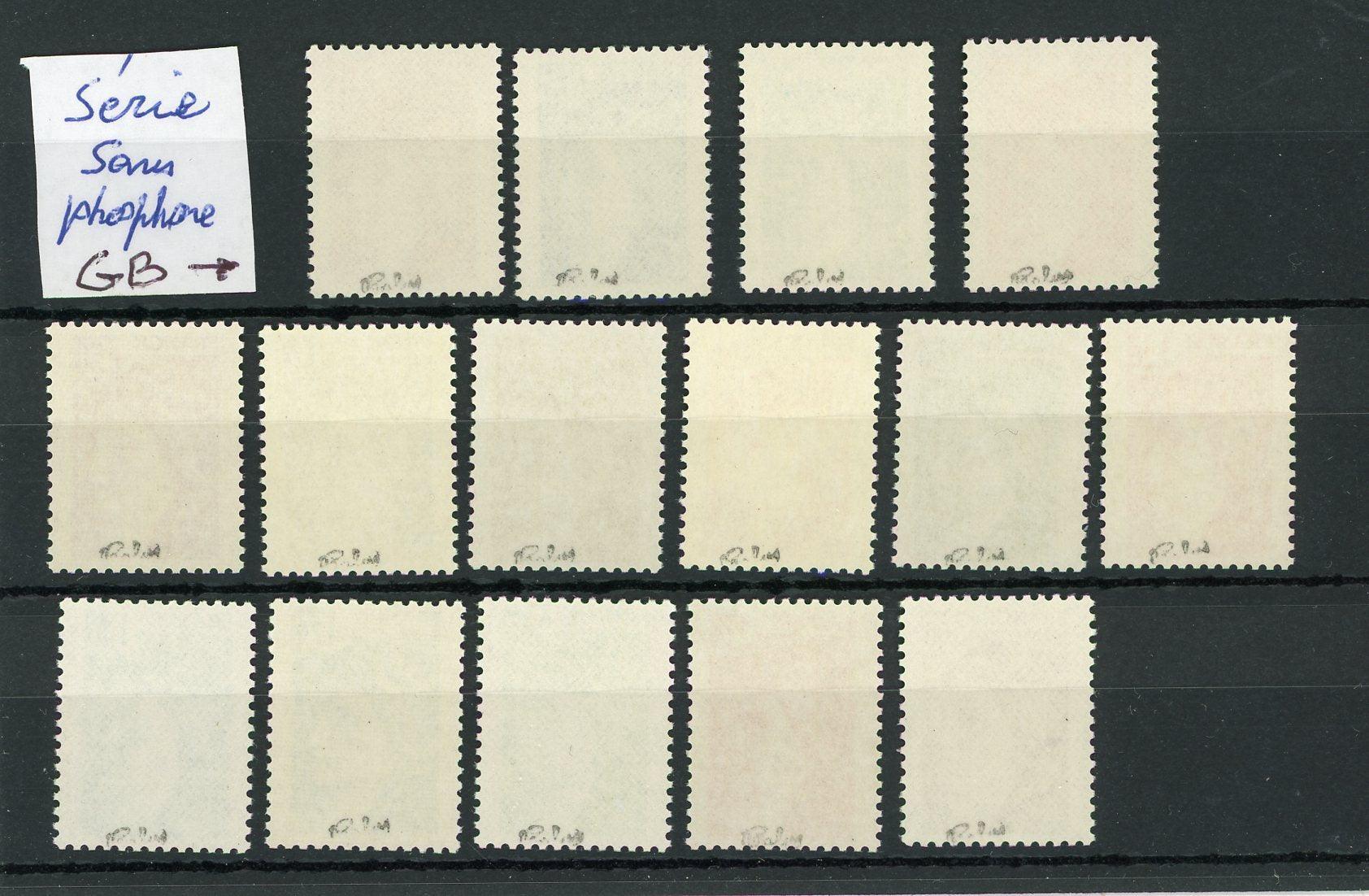 France 1977/1978 - Signé Calves, neufs sans charnière, série sans bande de phosphore gomme brillante - Yvert n°1965/1979 - Timbres-Et-Passion