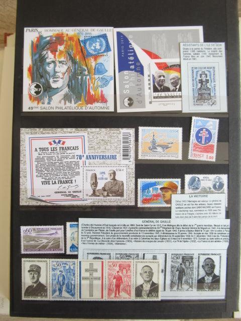 France - Importante Thématique sur le General De Gaulle - Timbres-Et-Passion
