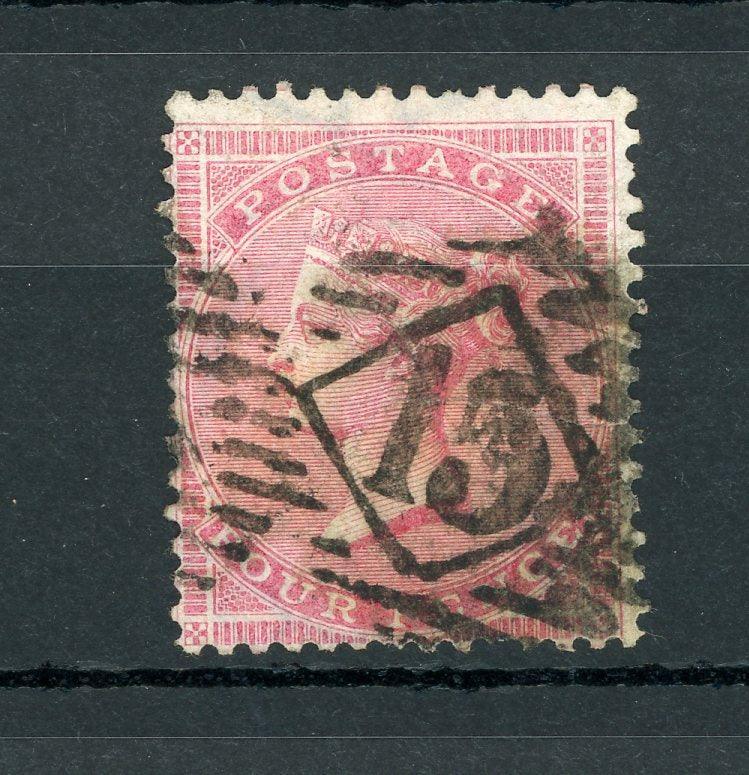 Grande-Bretagne 1855/1857 - Filigrane grande jarretière, 4d rose - Yvert n°18 - Timbres-Et-Passion