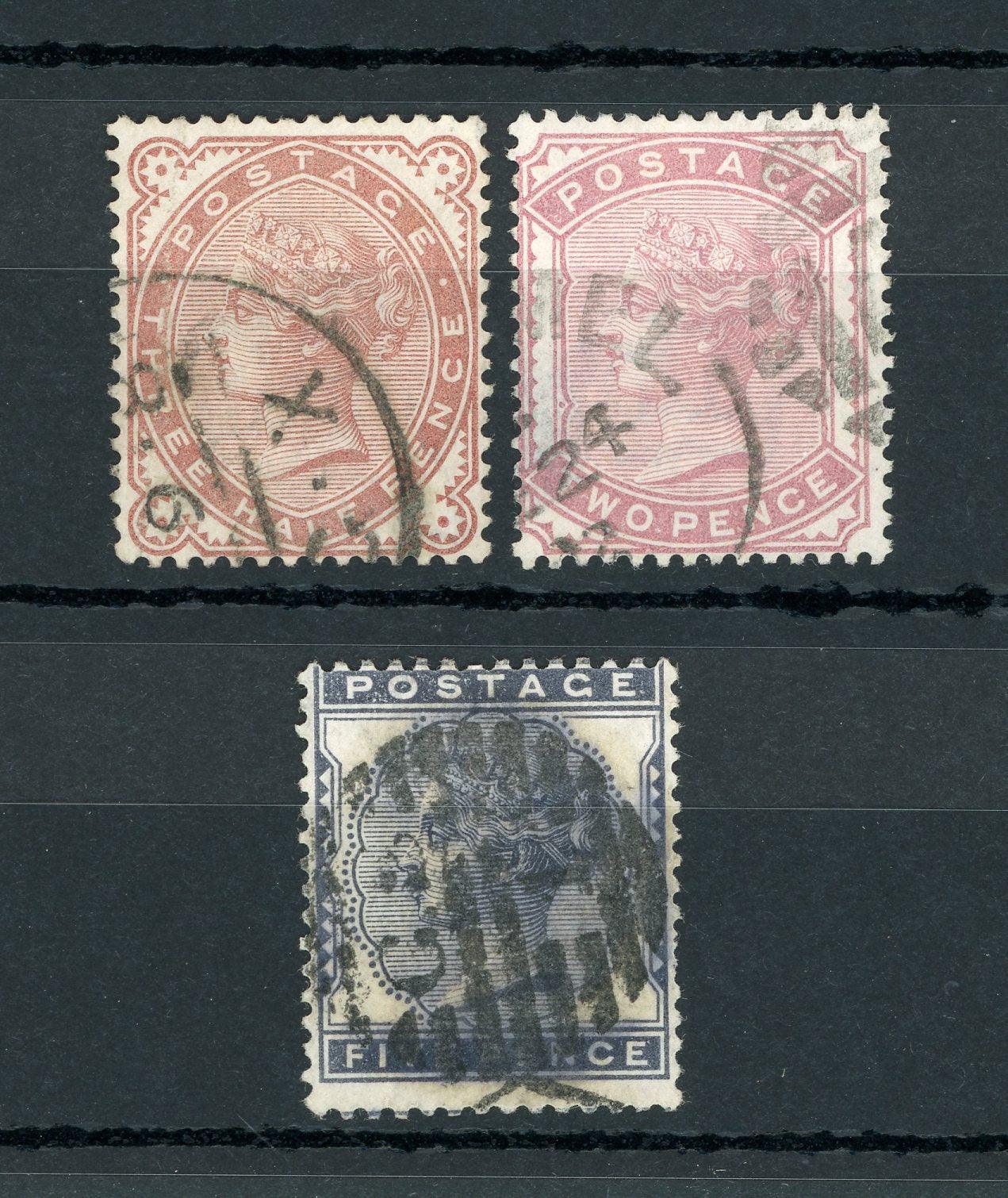 Grande-Bretagne 1880/1881 - Série de timbres filigrane couronne - Yvert n°69/71 - Timbres-Et-Passion