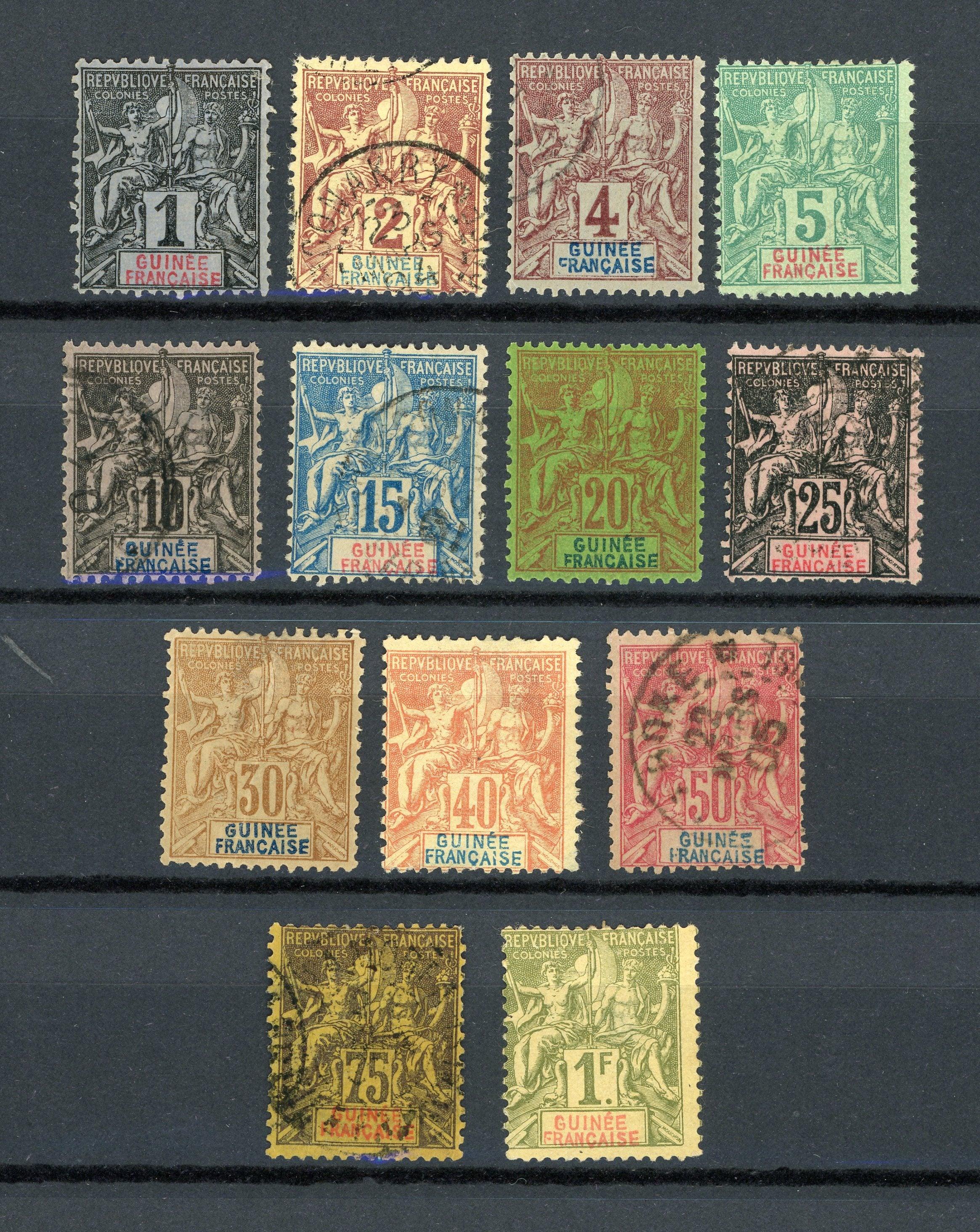 Guinée 1892 - Superbe série complète de timbres - Yvert n°1/13 - Timbres-Et-Passion