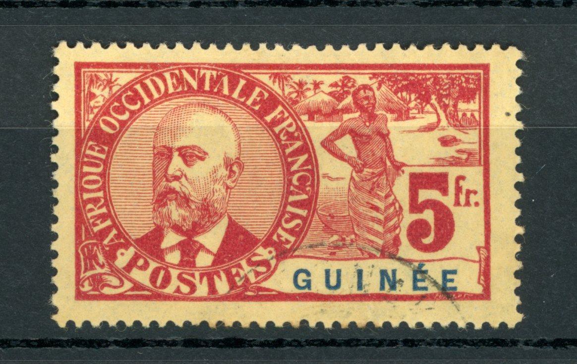 Guinée 1906/1907 - 5Frs rouge sur paille - Yvert n°47 - Timbres-Et-Passion