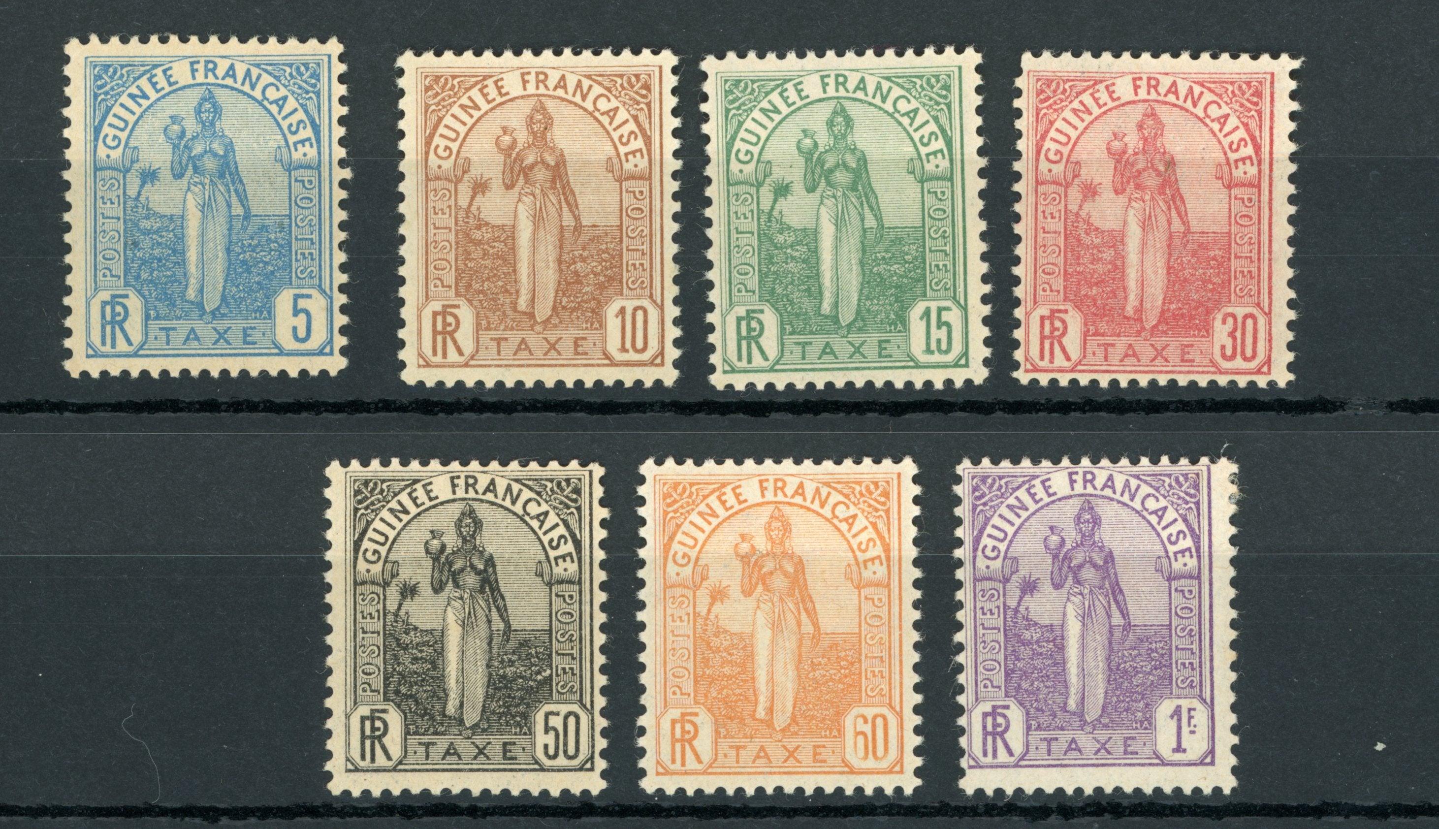 Guinée française 1905 - Taxe, superbe série complète - Yvert taxe n°1/7 - Timbres-Et-Passion