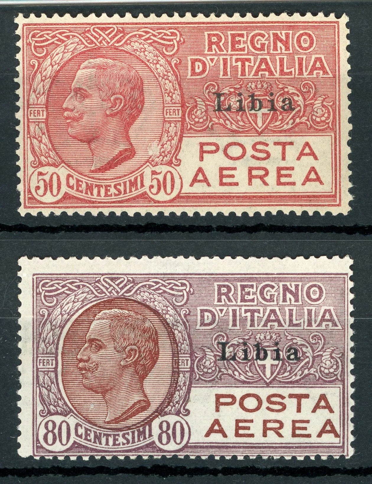 Libye 1928/1929 - Poste aérienne - Yvert PA n°1/2