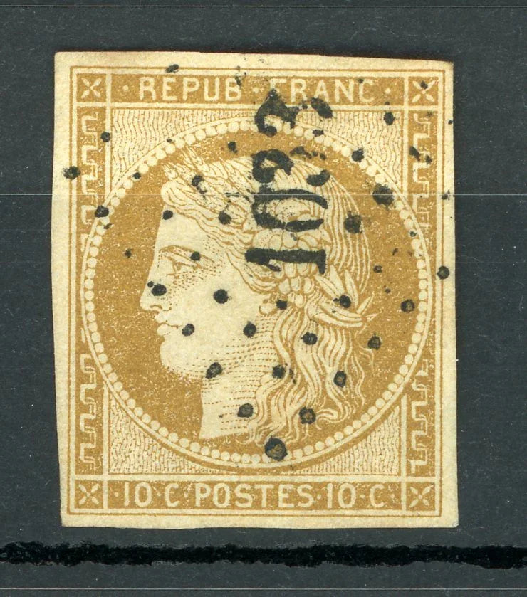 France 1850 - Signé Brun, superbe oblitération petit chiffre - Yvert n°1