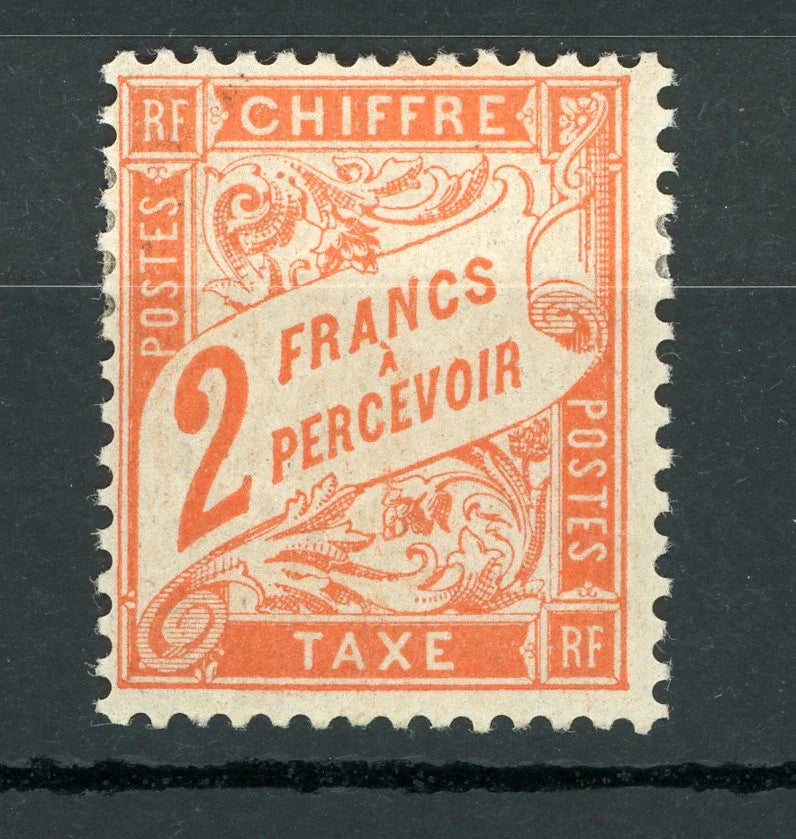 France 1893/1935 - Cote 400€, Taxe 2fr Rouge-Orange - Yvert taxe n°41