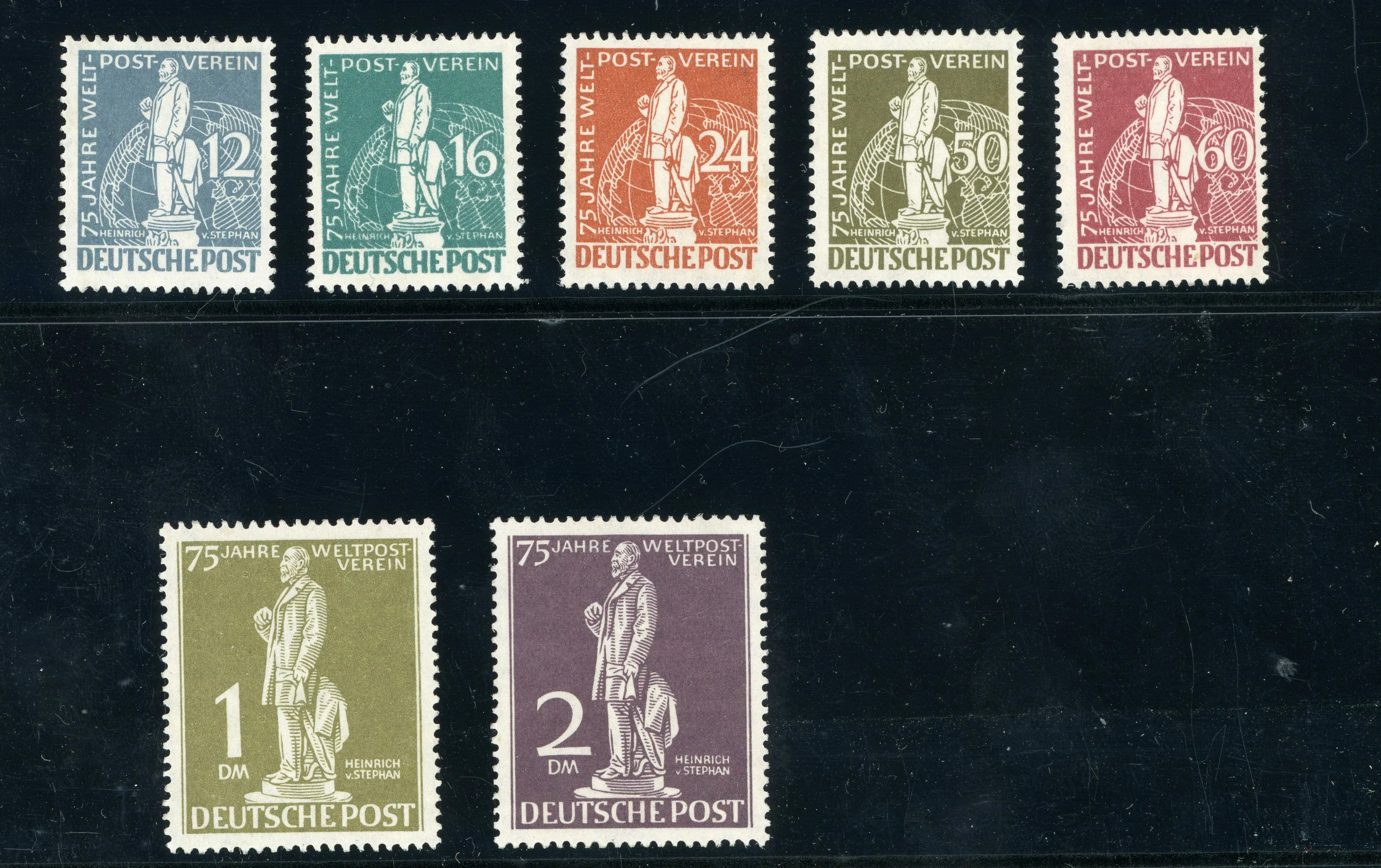 Berlin - Rare série sans charnière, 75ème anniversaire de l'UPU - Yvert n°21/27