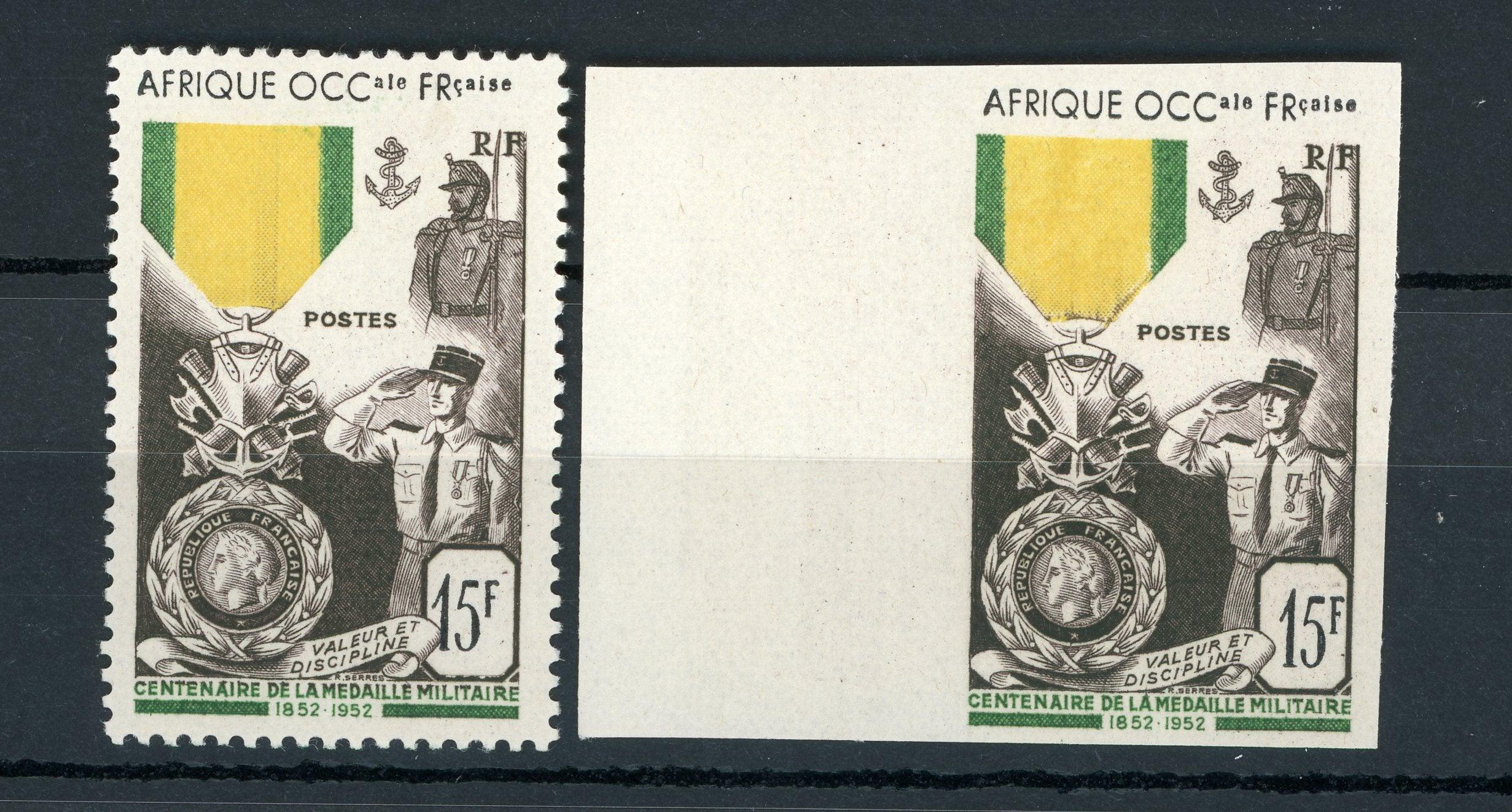 Afrique occidentale - Dentelé et non dentelé - Yvert n°46 et 46a