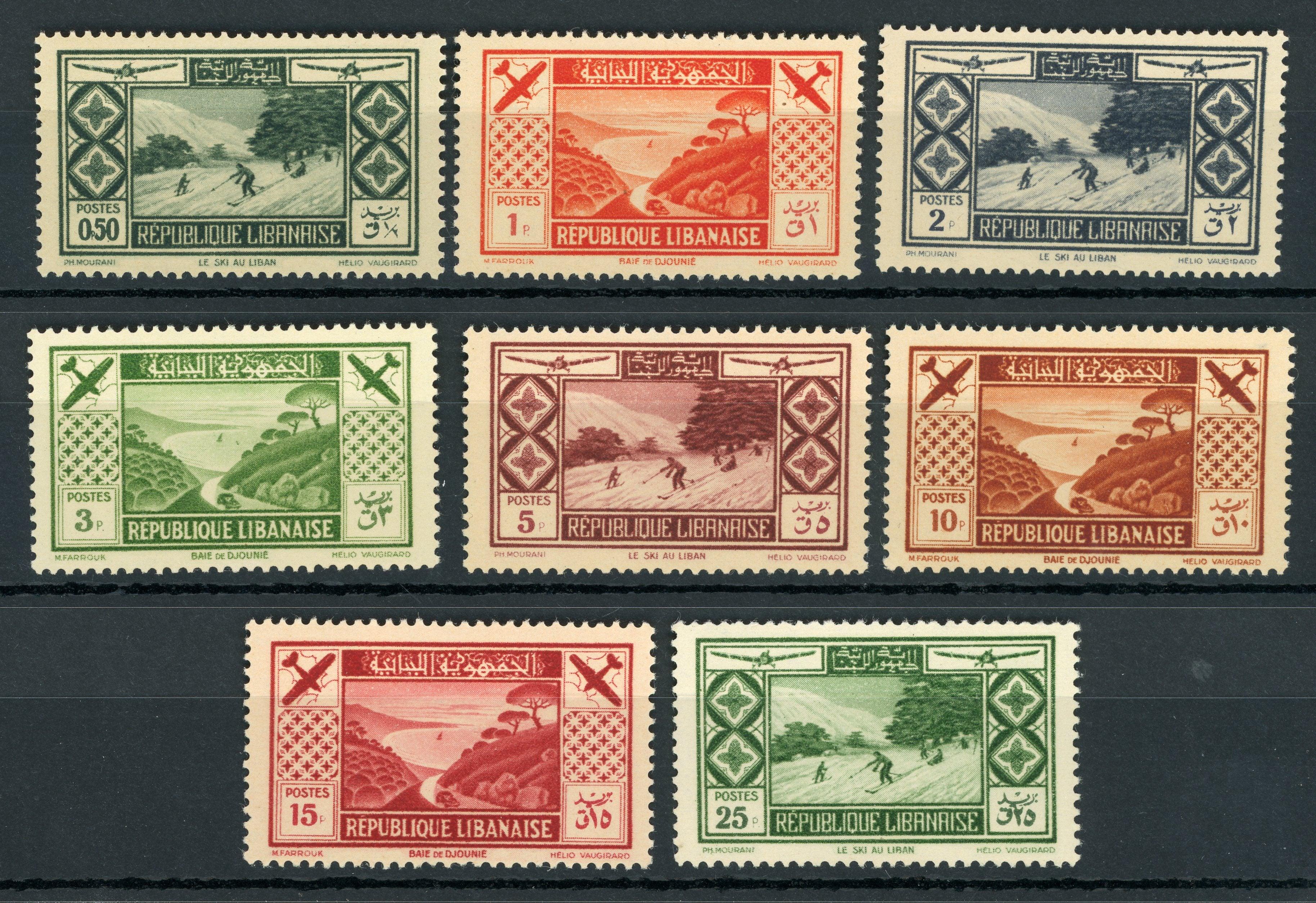 Grand liban 1936 - Poste aérienne, série complète - Yvert PA n°49/56