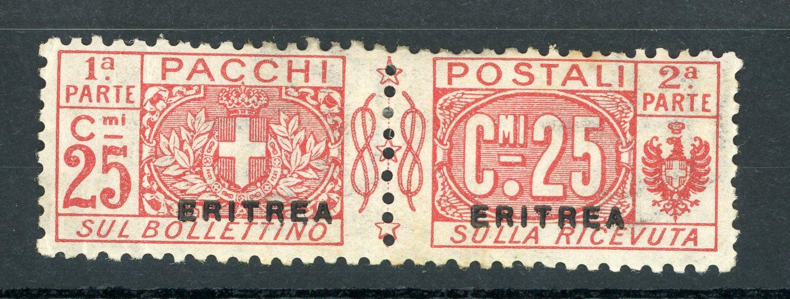 Erythrée 1916/1924 - Cote 160€, Colis postaux, 25c Rouge - Yvert n°3
