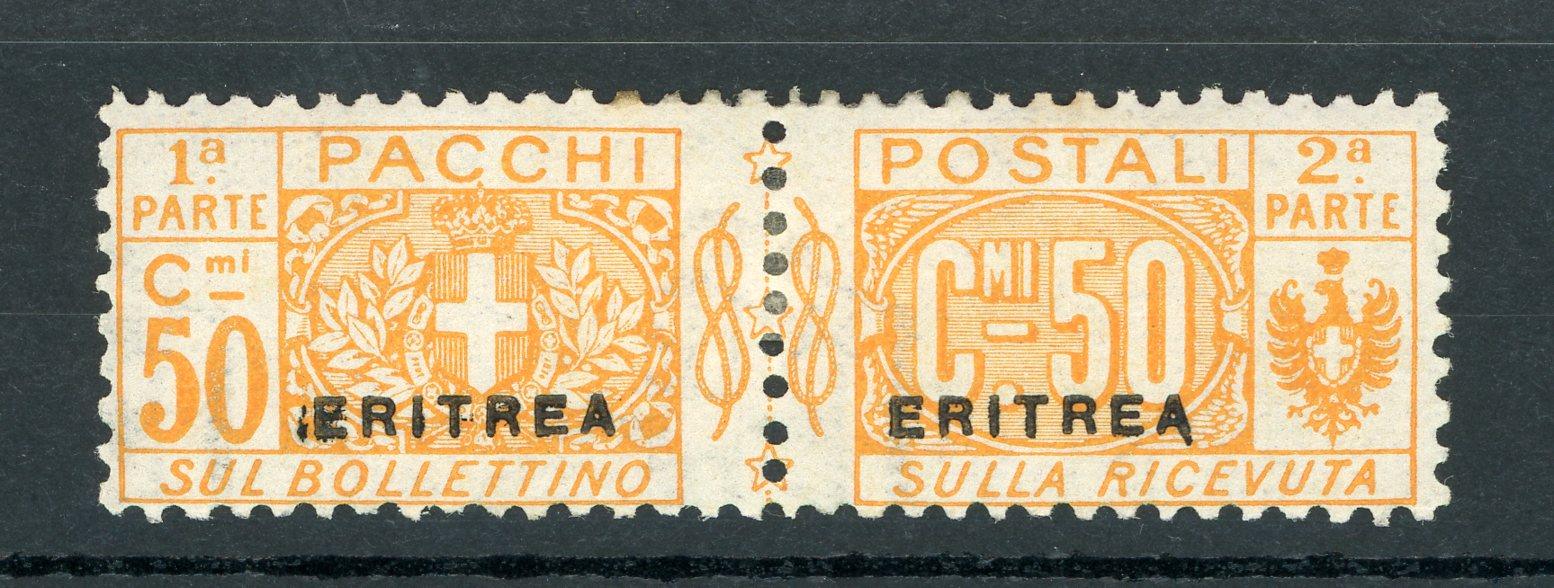Erythrée 1916/1924 - Cote 30€, colis postaux, 50c Orange - Yvert n°4