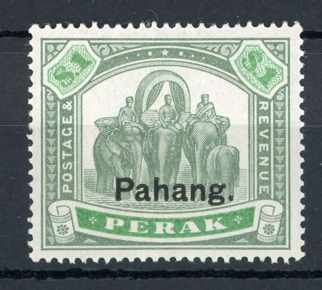 Malaisie 1898/1899 - Pahang, 1 dollar vert et vert jaune - Yvert n°19