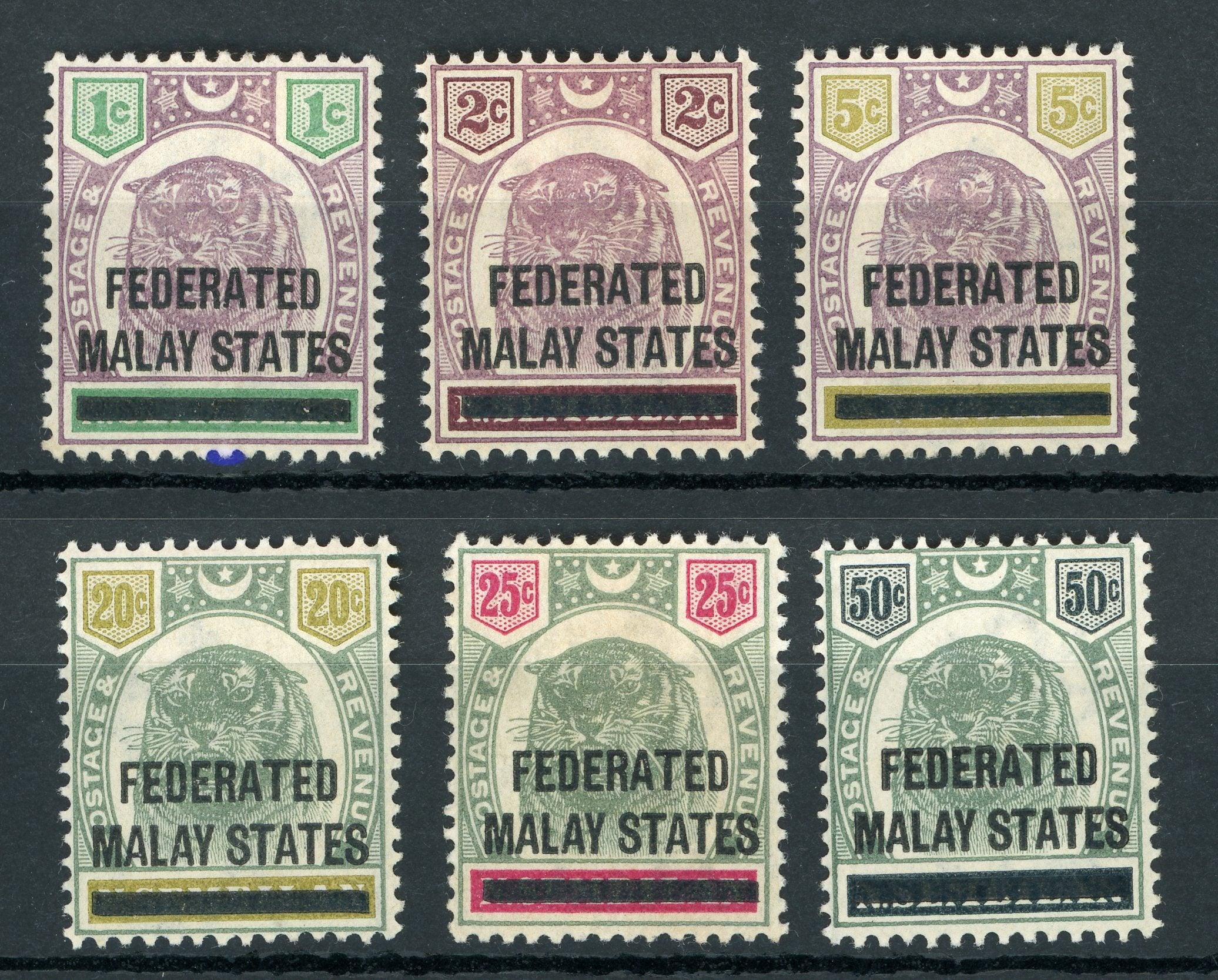 Malaisie 1901 - Timbres de negei sembilan surchargé - Yvert n°1 à 8