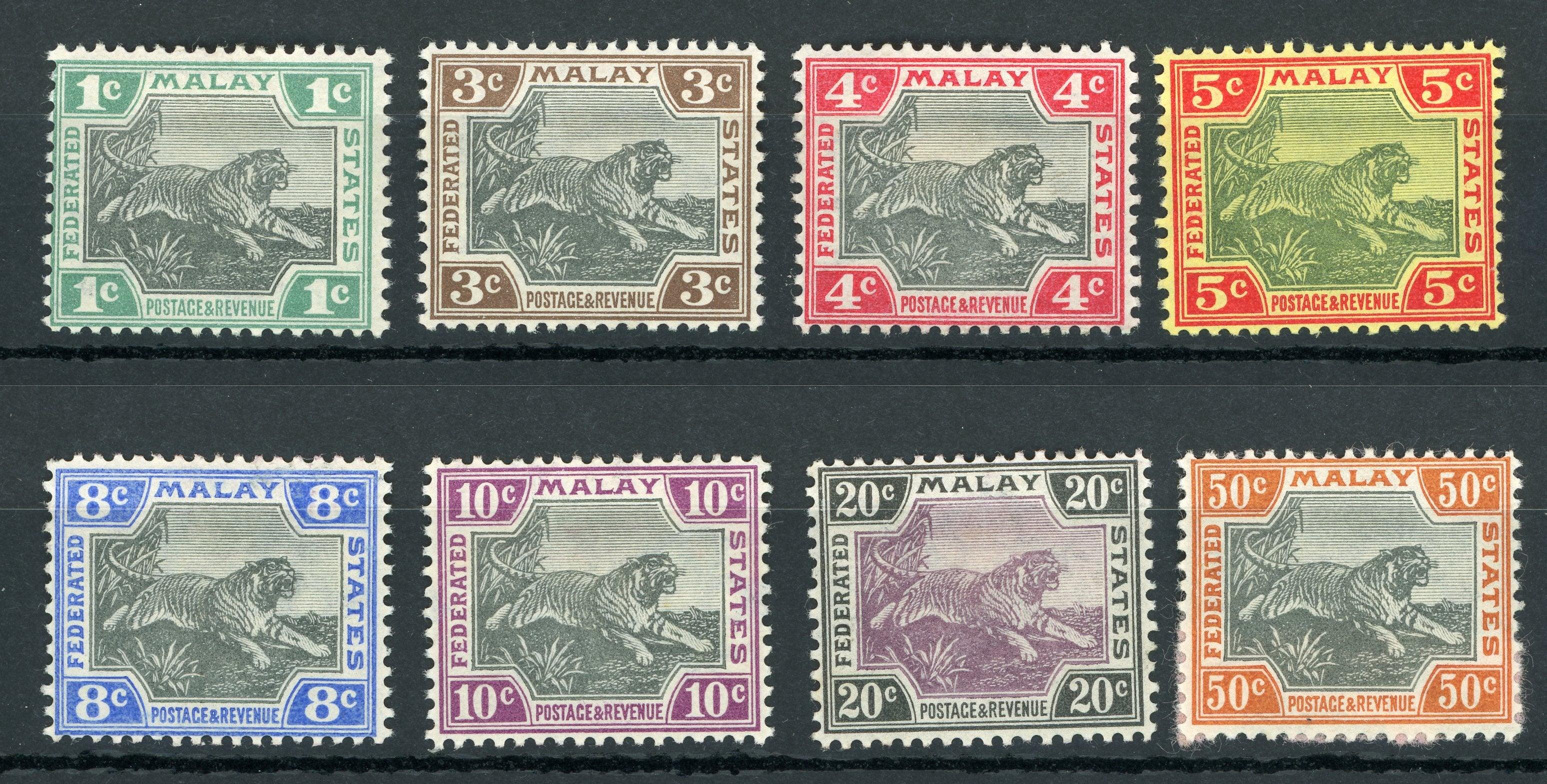 Malaisie 1901 - Série complète - Yvert n°15 à 22