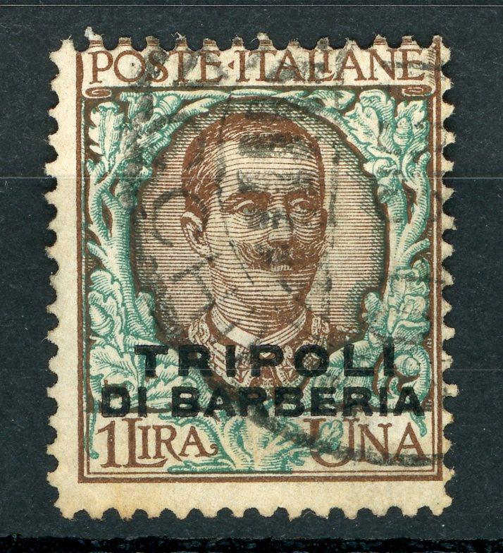 Tripoli 1910 - Cote 100€, 1L Brun et Vert - Yvert n°11