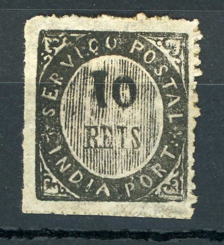 Inde Portugaise 1871 - 33 lignes, 10R noir - Yvert n°1