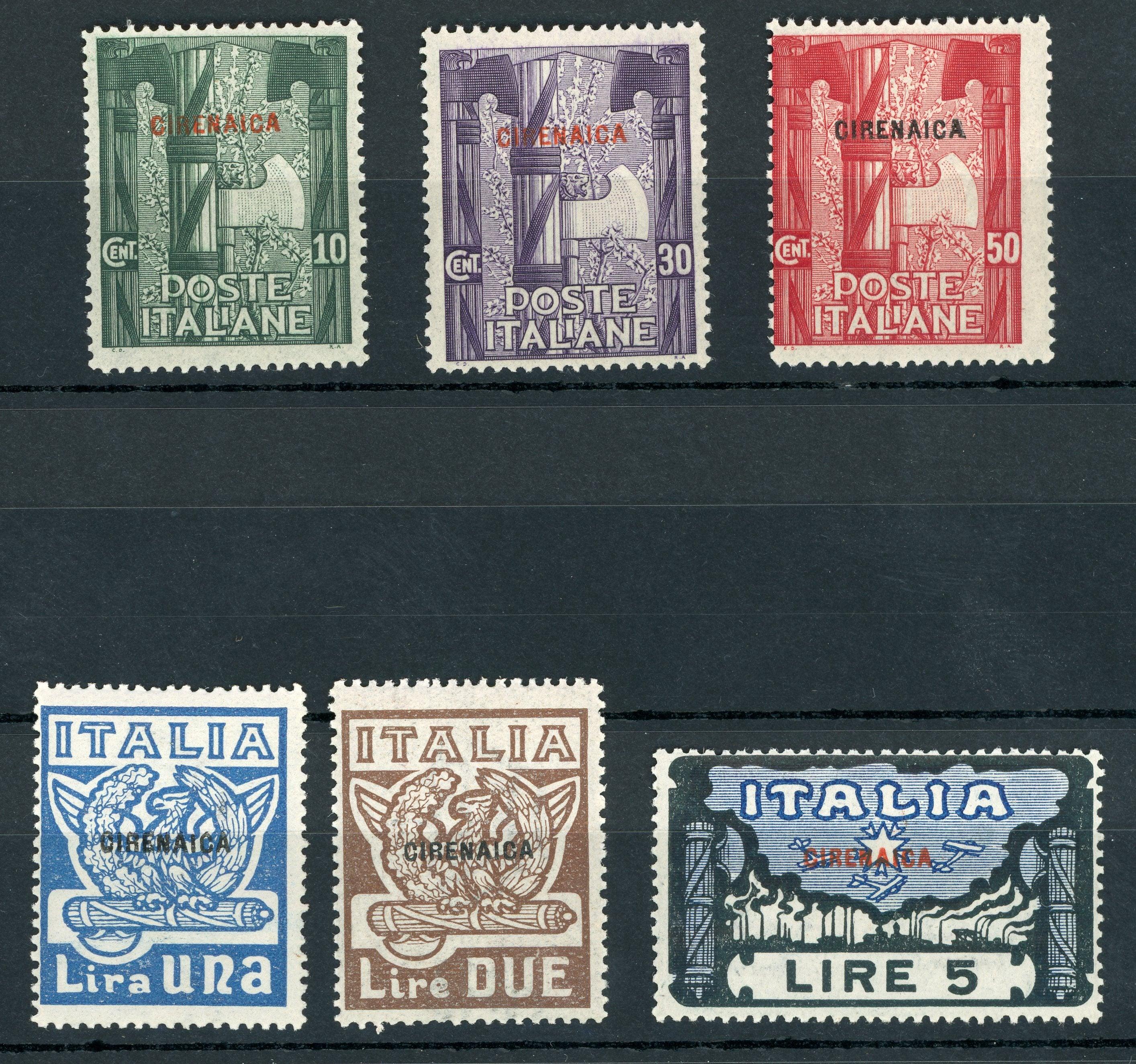 Cyrenaïque 1923 - Colonie Italienne, série complète - Yvert n°5/10