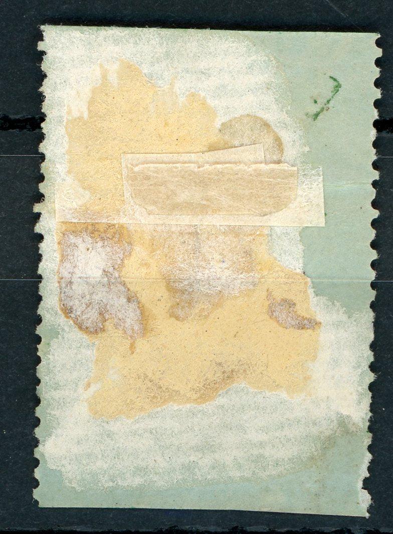 Inde Anglaise 1866 - Timbre Fiscal avec surcharge verte, 6a Violet - Yvert n°26