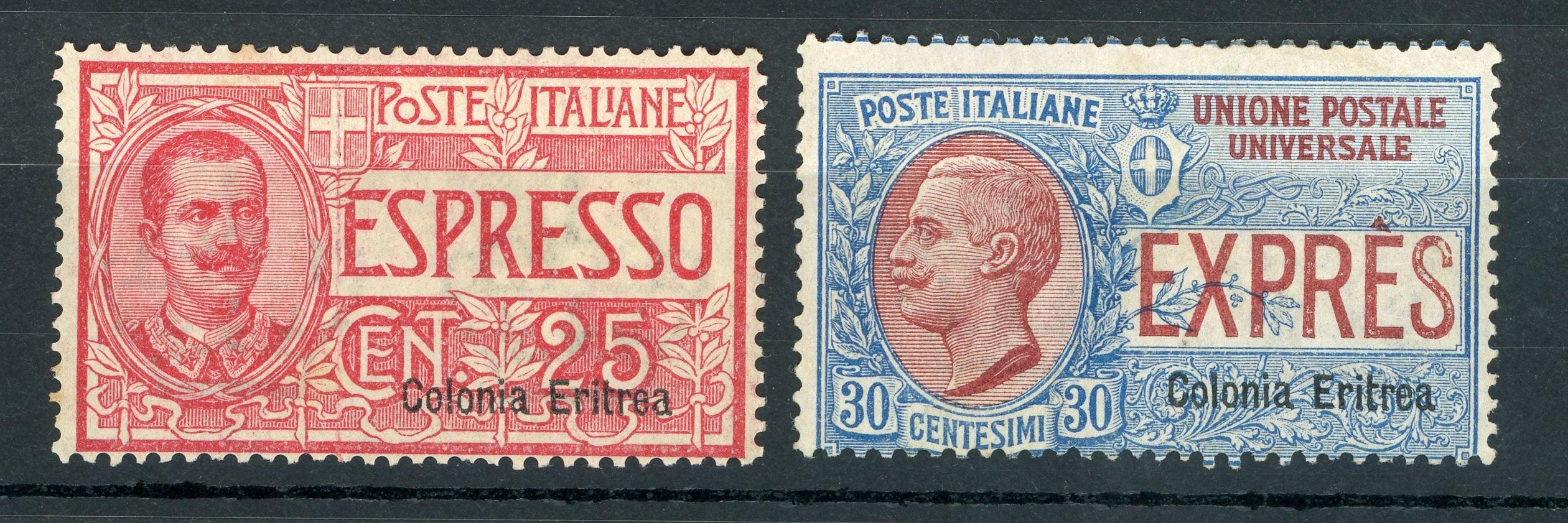 Erythrée 1907/1920 - Timbres pour lettres par expresso - Yvert n°1/2