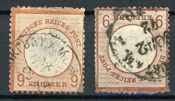 Empire Allemand 1872 - 9k Brun Rouge et Brun Lilas - Yvert n°24 et 24a