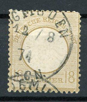 Allemagne 1872 - cote 2800€, roue 18k bistre gros écusson Type II - Yvert n°25