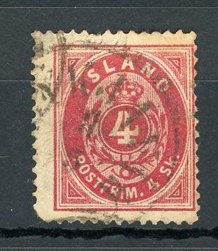 Islande 1873 - Rare 4s Rouge Carmin - Yvert n°3