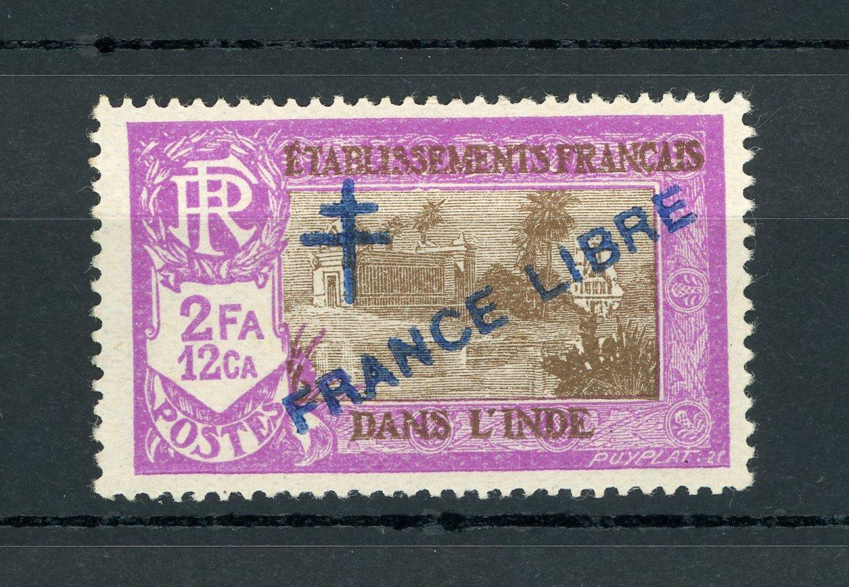 Inde 1941/1943 - Surcharge France libre en bleu au lieu de carmin - Yvert n°165a - Timbres-Et-Passion