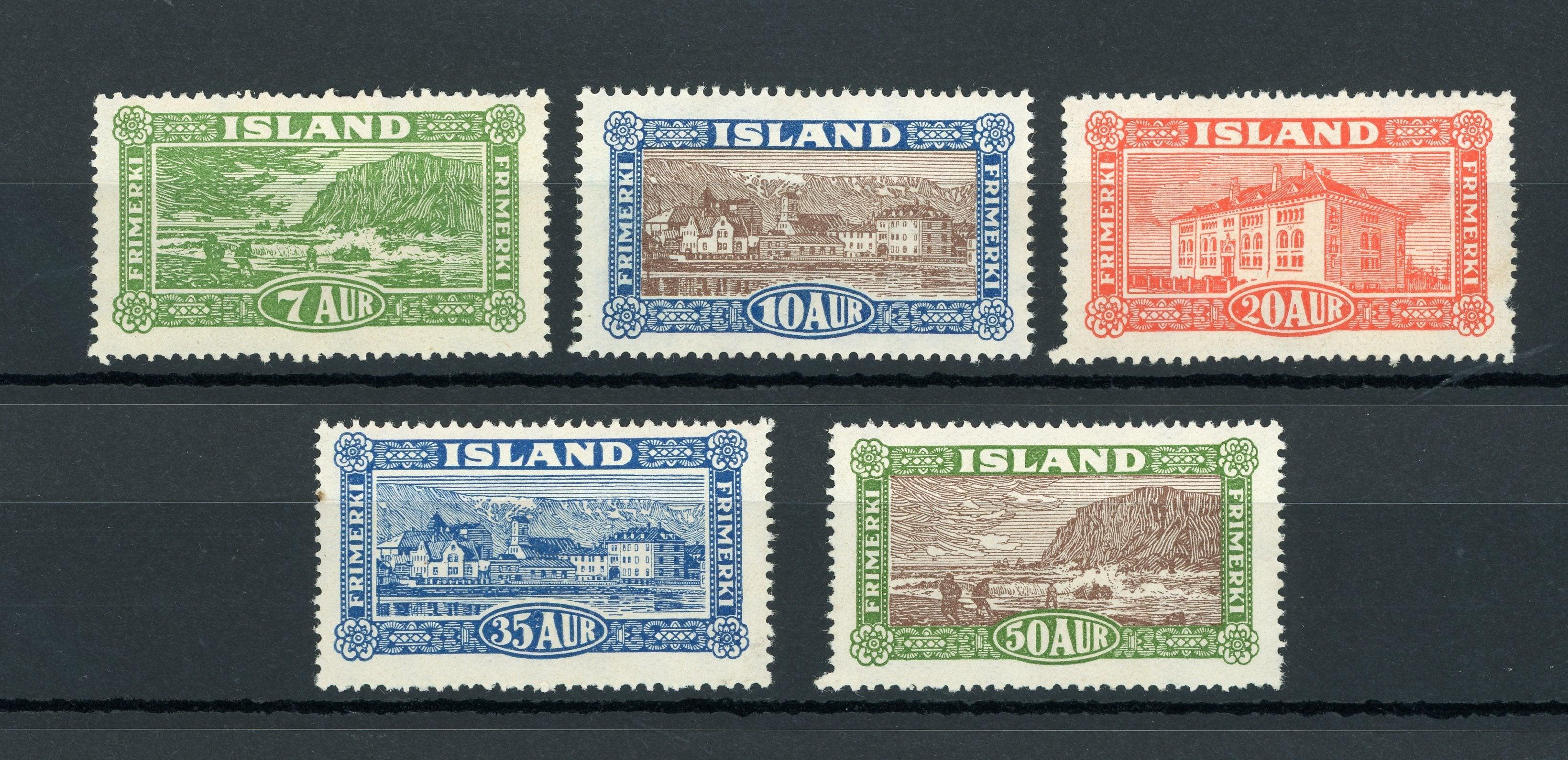 Islande 1925 - Superbe série - Yvert n°115/119 - Timbres-Et-Passion