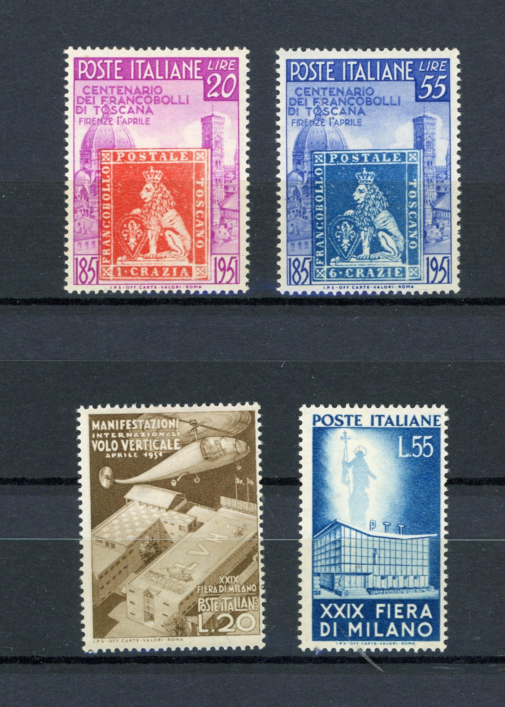 Italie 1951 - Collection complète - Yvert n°591/604 - Timbres-Et-Passion