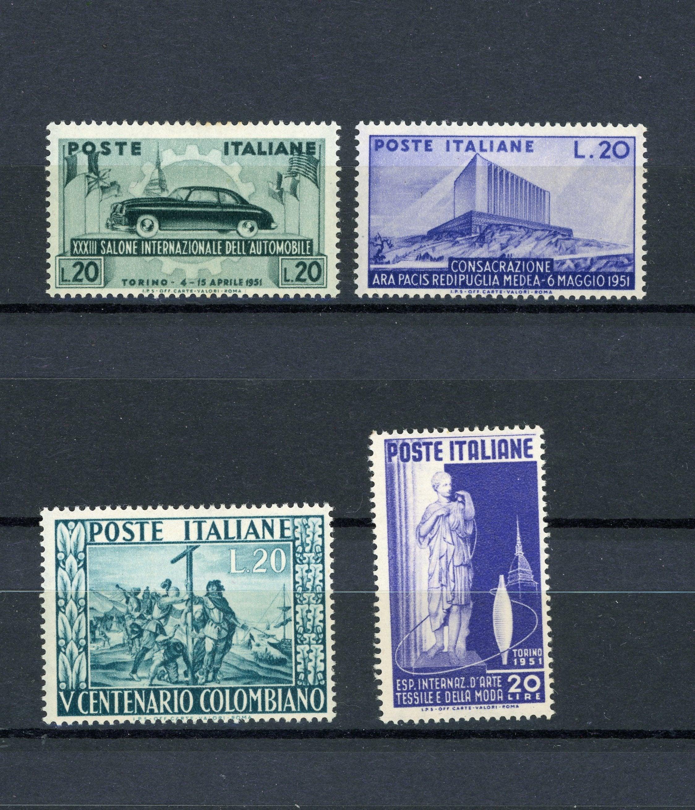 Italie 1951 - Collection complète - Yvert n°591/604 - Timbres-Et-Passion