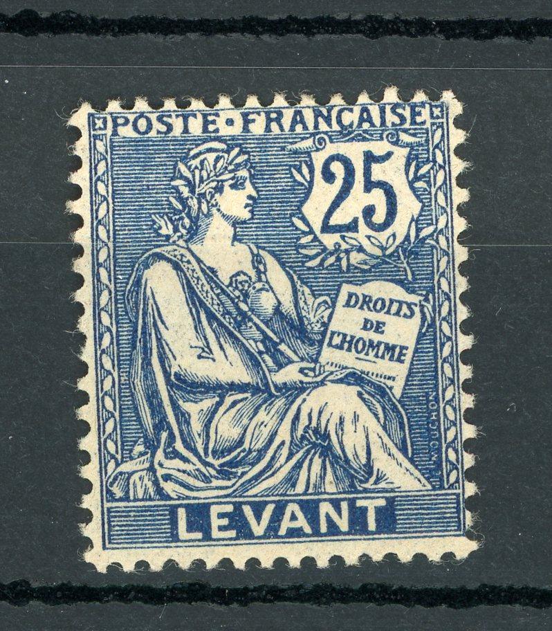 Levant 1906 - Mouchon 25ct Bleu - Yvert n°24 - Timbres-Et-Passion