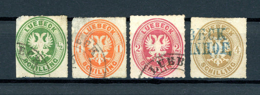 Lubeck 1863 - Collection de timbres - Yvert n°8/10 et 12 - Timbres-Et-Passion