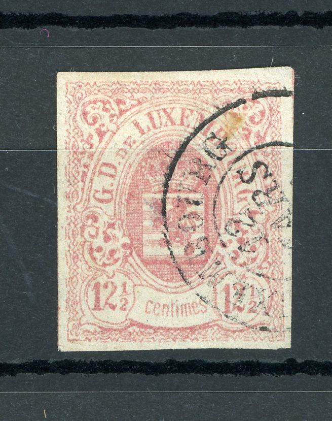 Luxembourg 1859/1863 - 1er choix, signé, superbe 12 et demi rose - Yvert n°7 - Timbres-Et-Passion