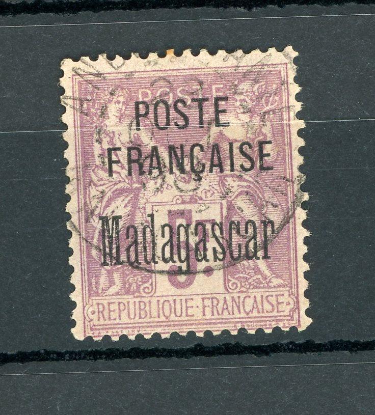 Madagascar 1895 - 1er choix, 5Frs violet - Yvert n°22 - Timbres-Et-Passion