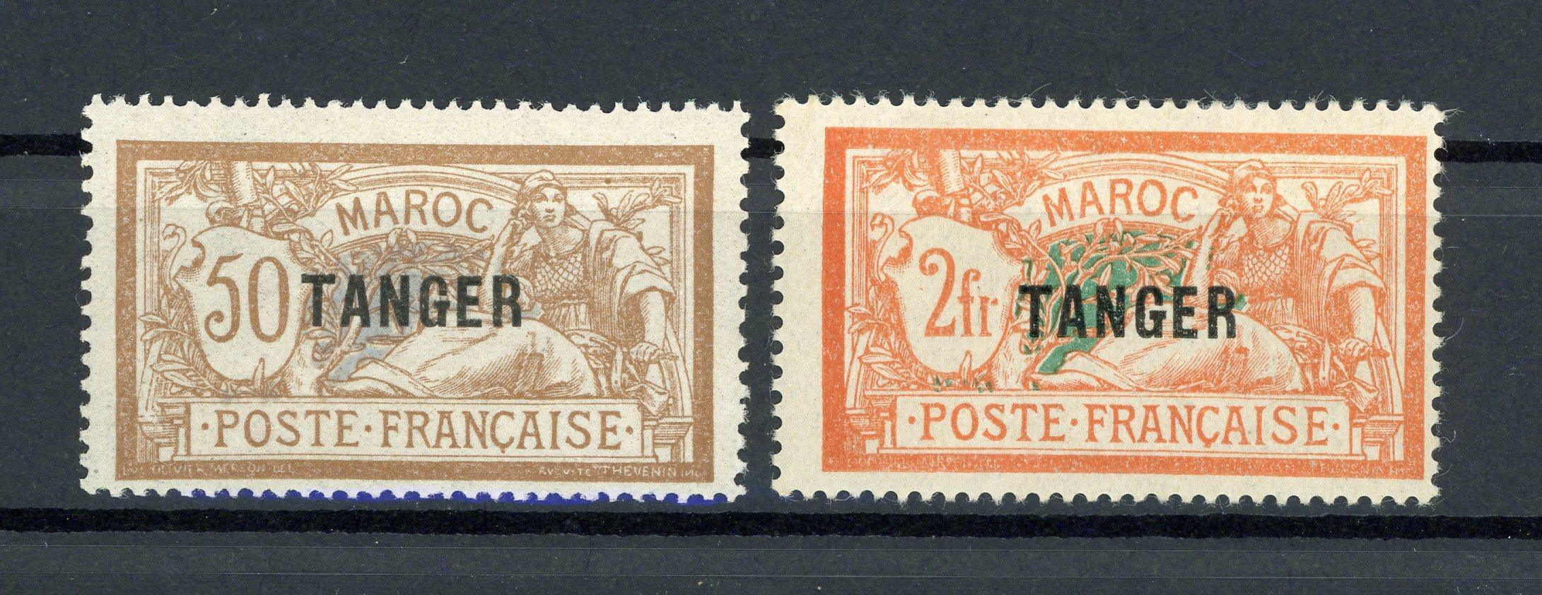 Maroc 1918/1924 - Surcharge Tanger - Yvert n°93 et 96 - Timbres-Et-Passion