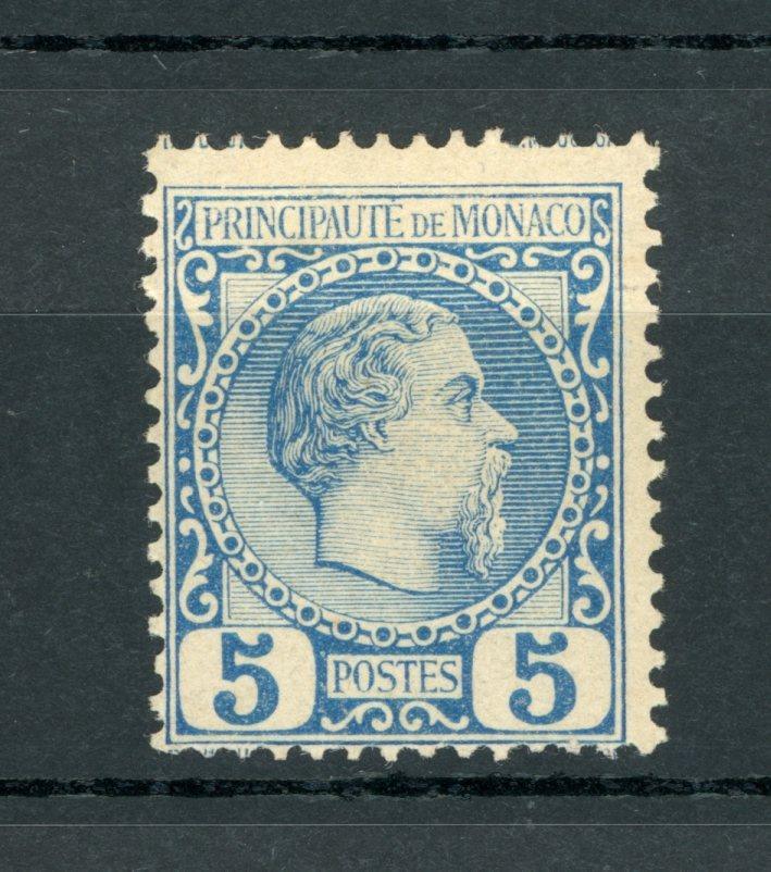 Monaco 1885 - 5cts bleu, prince Charles III - Yvert n°3 - Timbres-Et-Passion