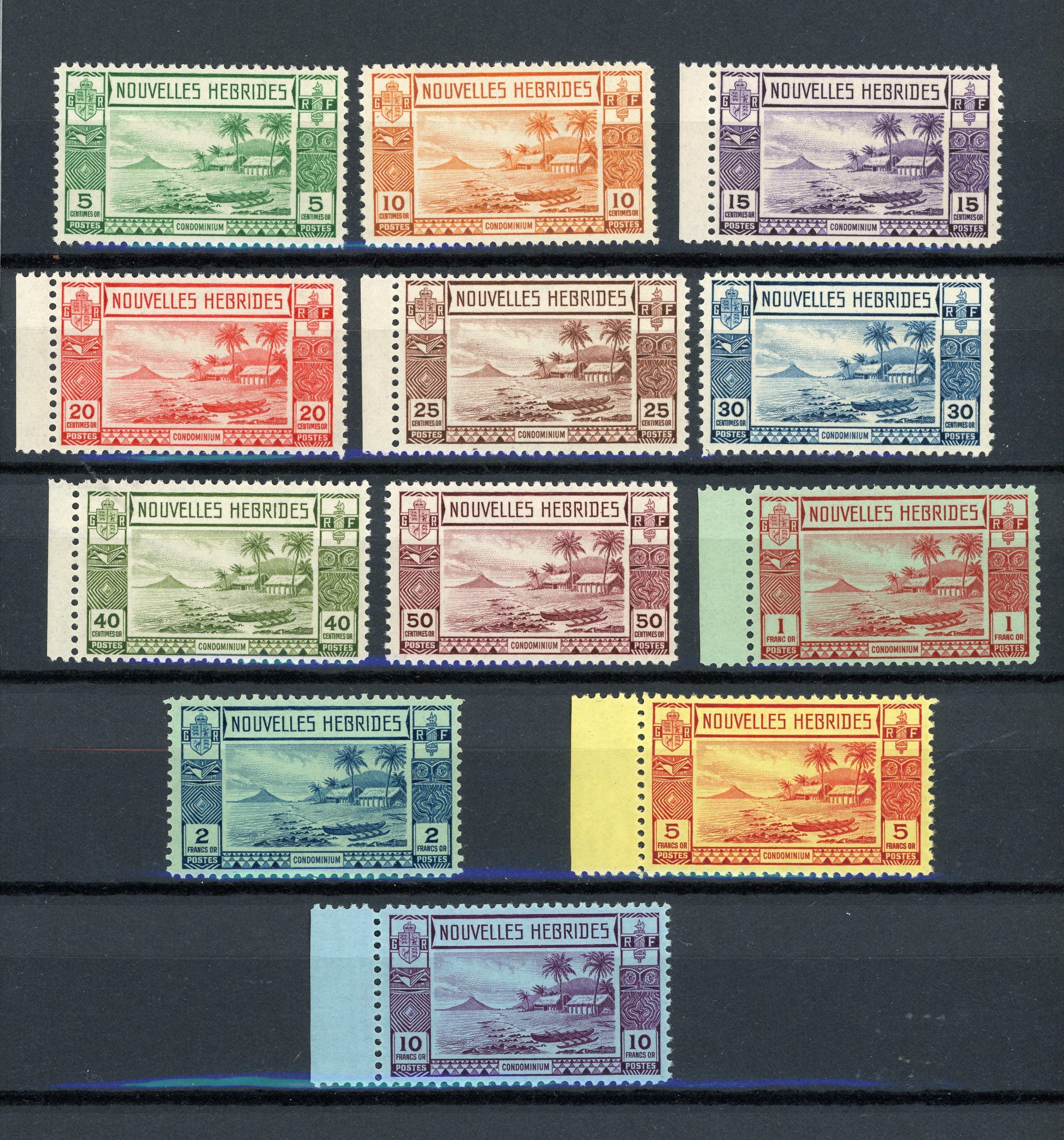 Nouvelles Hébrides 1938 - Qualité Luxe, neufs sans charnière, série complète - Yvert n°100/111 - Timbres-Et-Passion