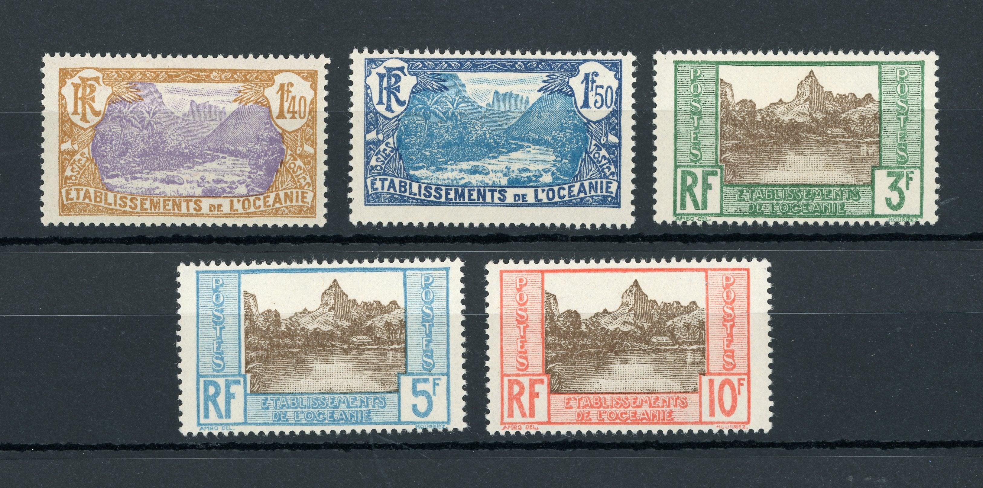 Océanie 1927/1930 - Série de timbres - Yvert n°74/78 - Timbres-Et-Passion