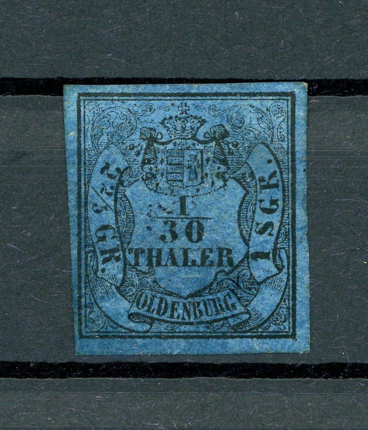 Oldenbourg 1852/1855 - Superbe 1/30t bleu - Yvert n°2 - Timbres-Et-Passion