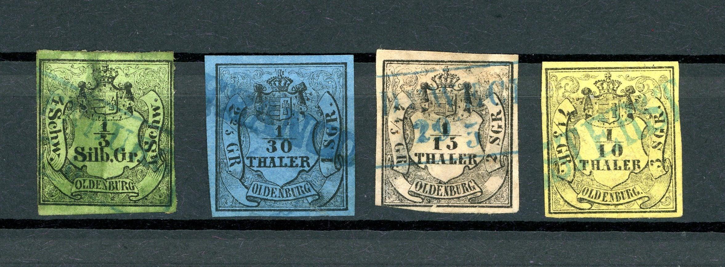 Oldenbourg 1852/1855 - Superbe série complète, cote 1800€ - Yvert n°1/4 - Timbres-Et-Passion