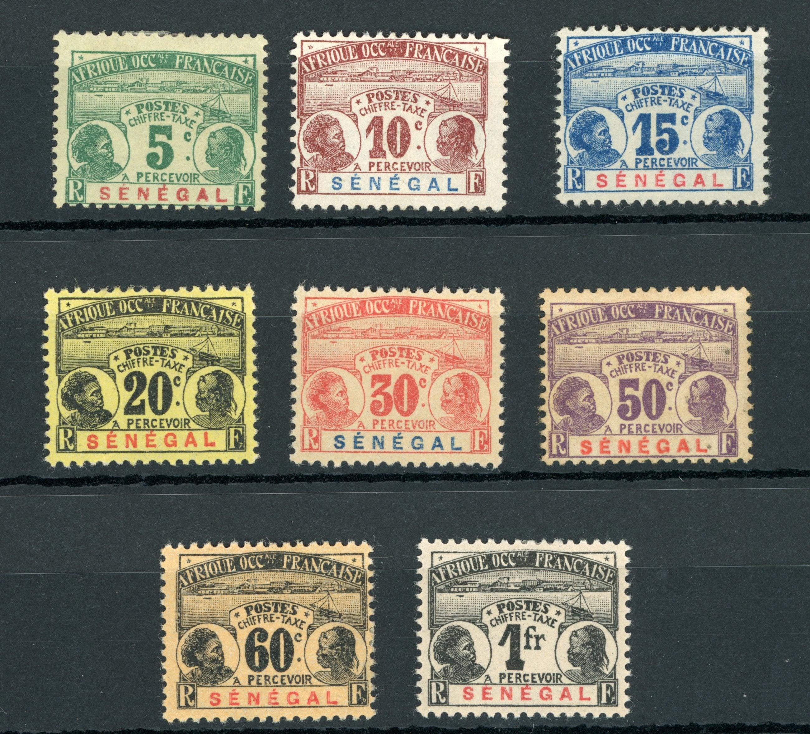 Sénégal 1906 - Taxe, série complète, Yvert taxe n°4/11 - Timbres-Et-Passion