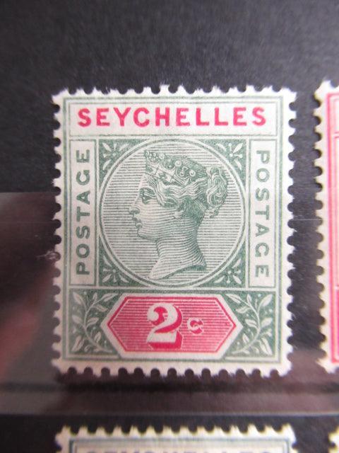 Seychelles 1890 - Victoria filigrane CA, série complète - Yvert n°1/8 - Timbres-Et-Passion