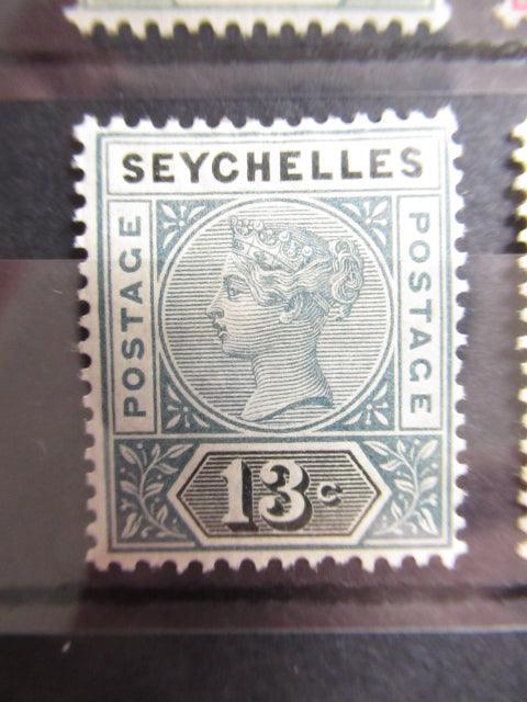 Seychelles 1890 - Victoria filigrane CA, série complète - Yvert n°1/8 - Timbres-Et-Passion