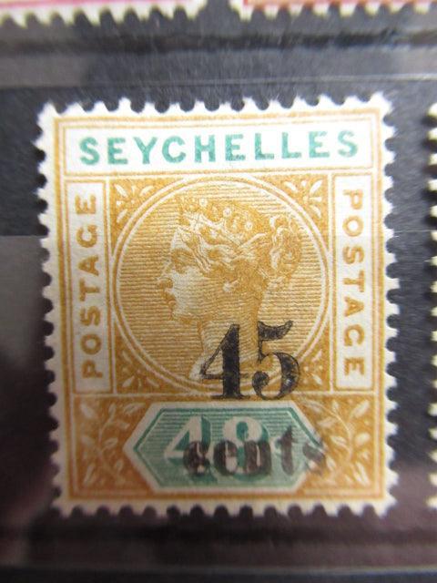 Seychelles 1893 - Victoria, timbres surchargés, série complète - Yvert n°9/13 - Timbres-Et-Passion