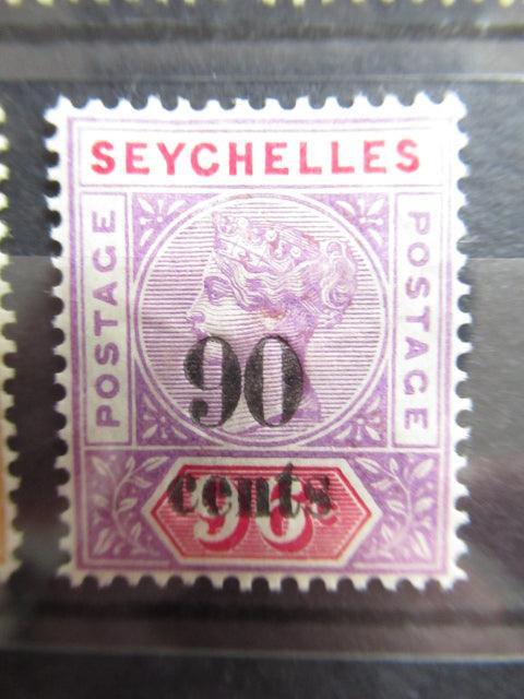 Seychelles 1893 - Victoria, timbres surchargés, série complète - Yvert n°9/13 - Timbres-Et-Passion